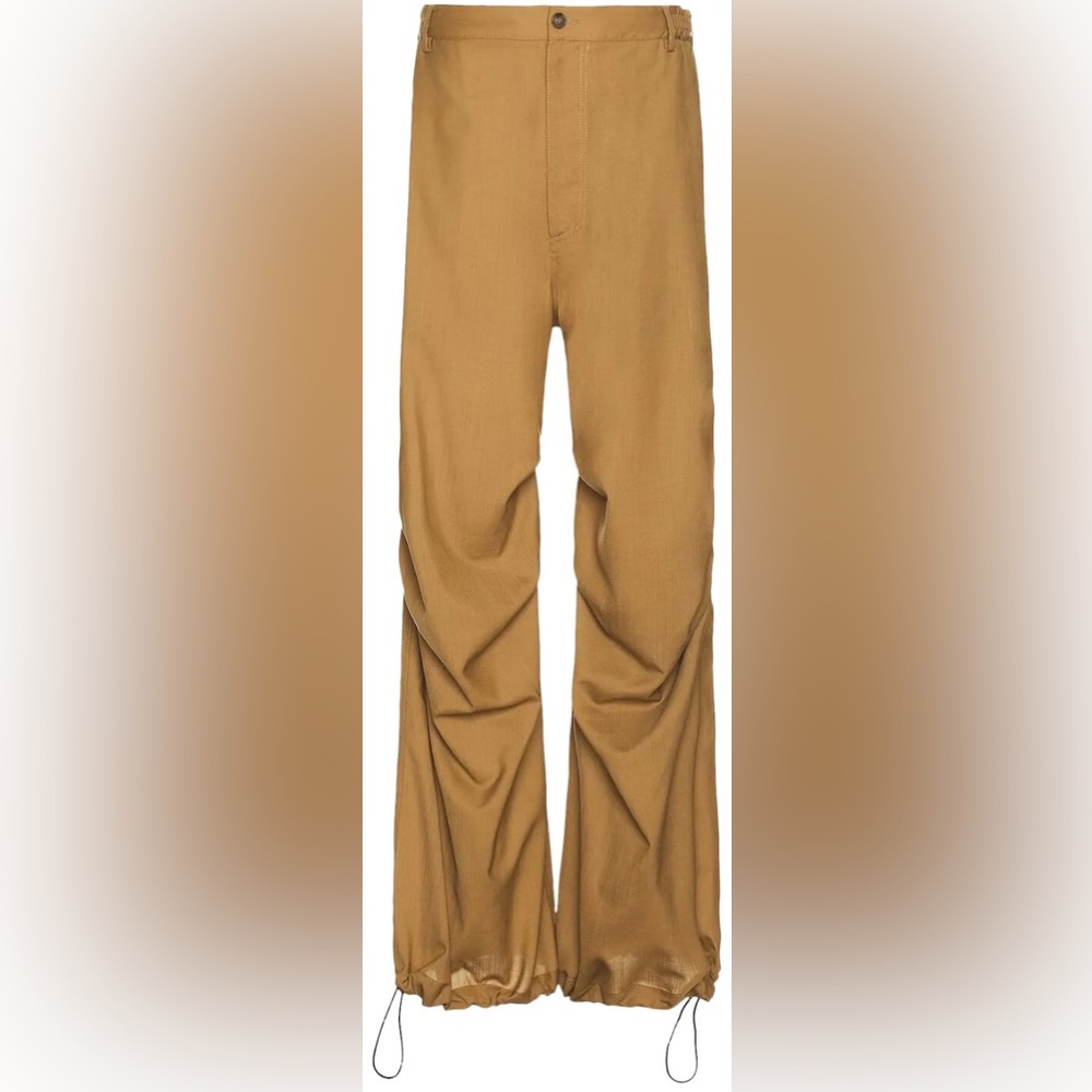 Unisex.MM6 Maison Margiela Tan/Brown VIRGIN WOOL TROUSERS.